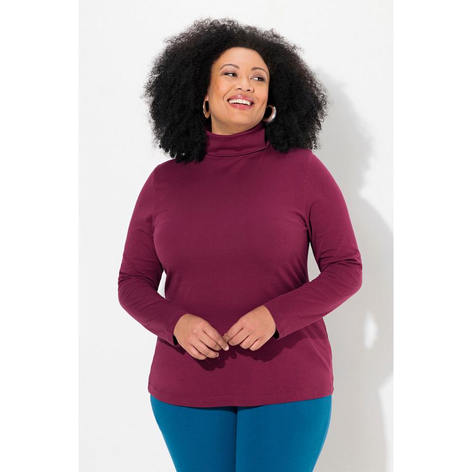 Ulla Popken Rollkragen Langarmshirt Slim Fit  