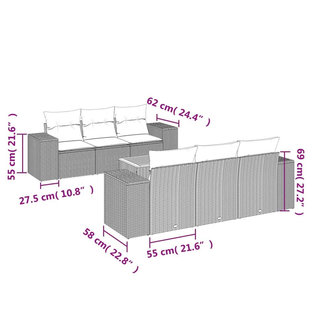 VidaXL Ensemble de canapés de jardin rotin synthétique  