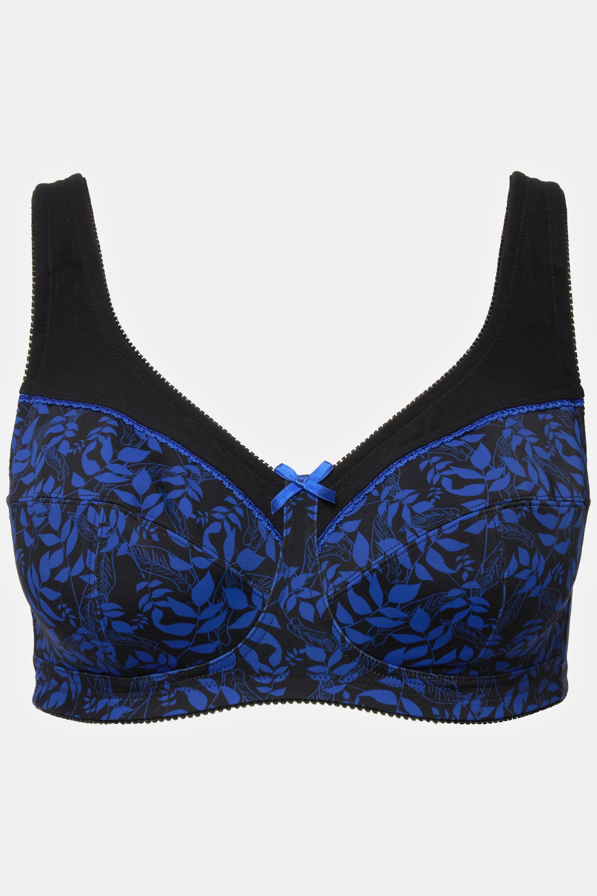 Ulla Popken  Reggiseno sostenitivo con pizzo, foglie e coppa C-F 