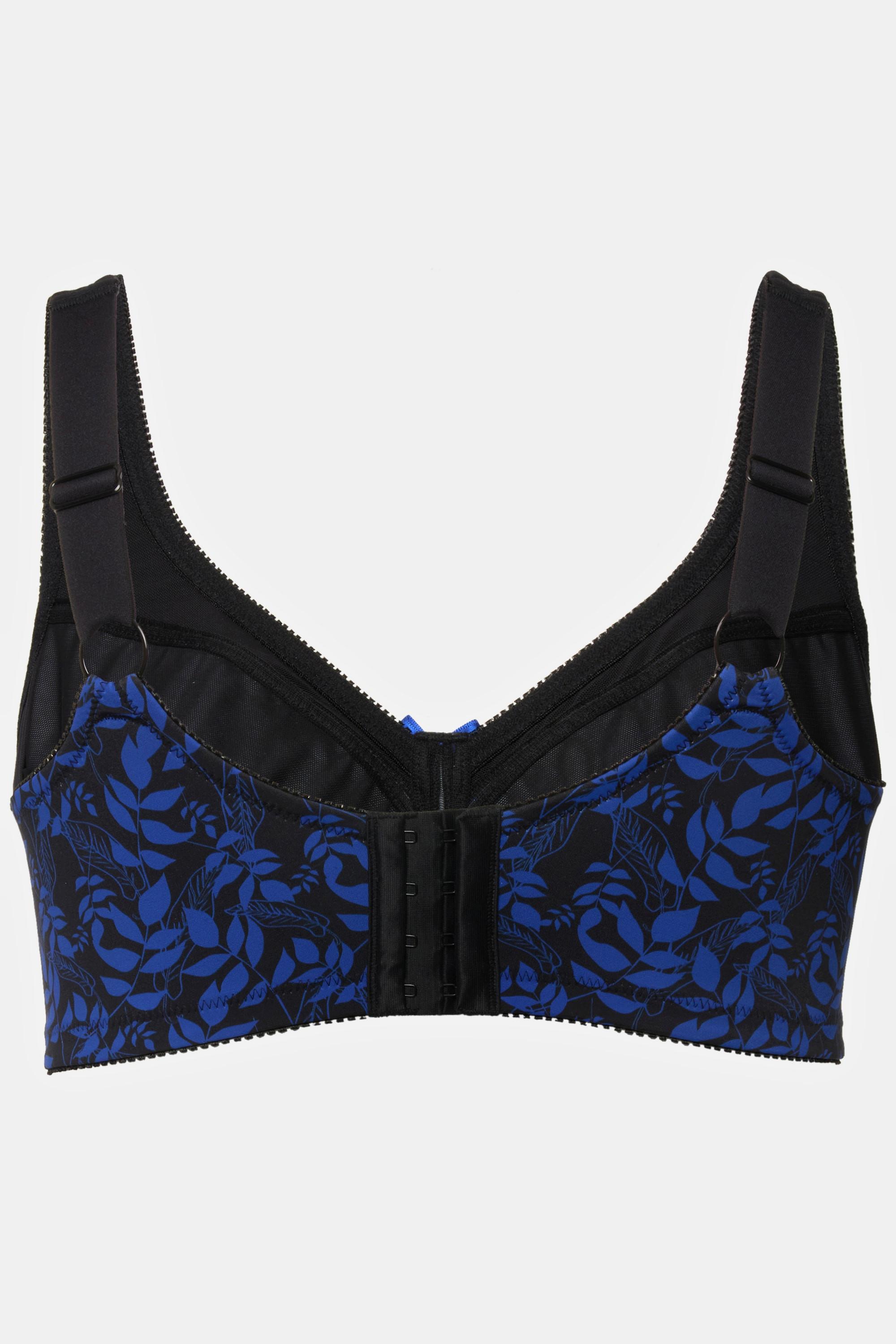 Ulla Popken  Reggiseno sostenitivo con pizzo, foglie e coppa C-F 