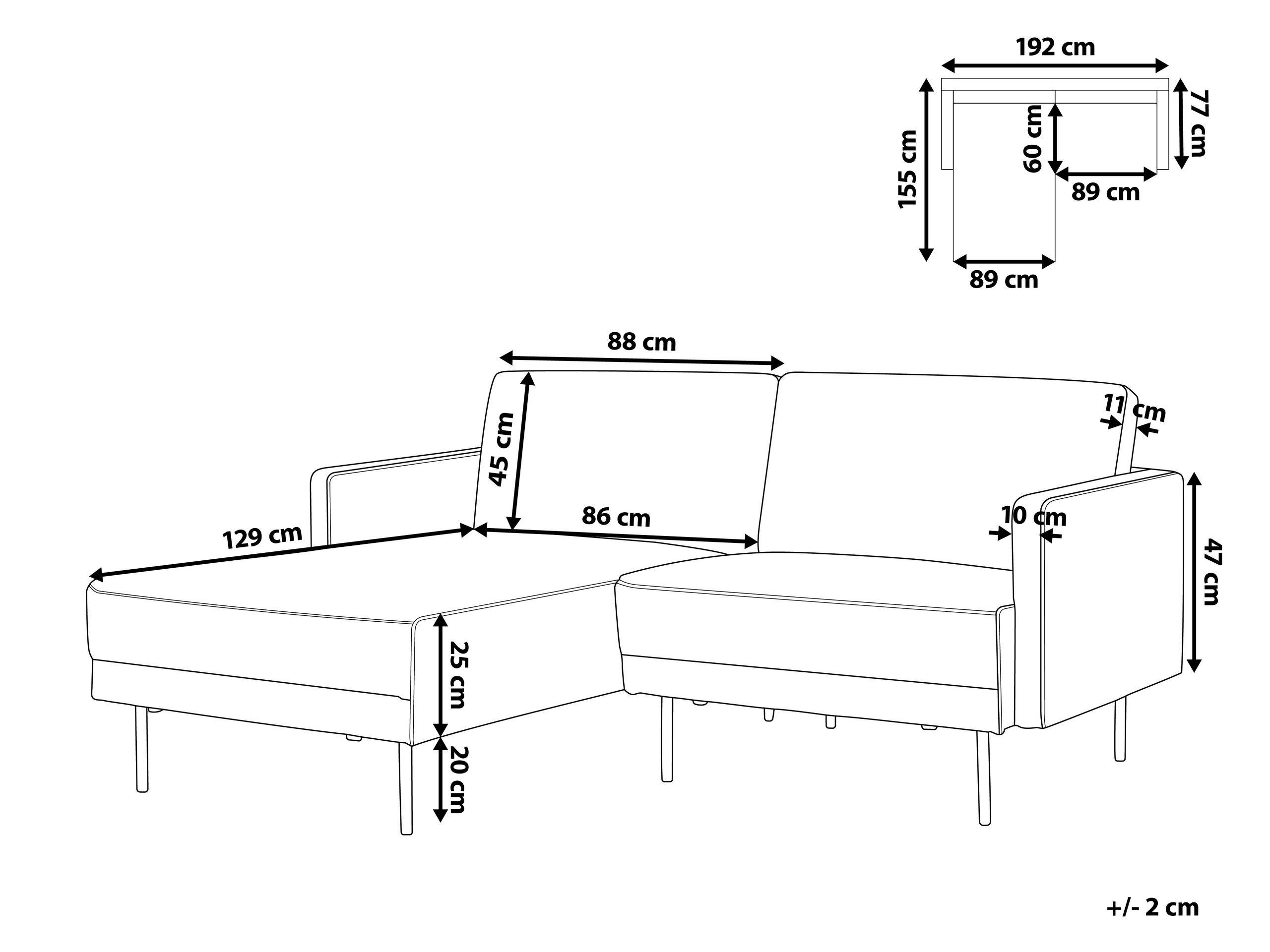 Beliani Ecksofa aus Polyester Modern BREDA  