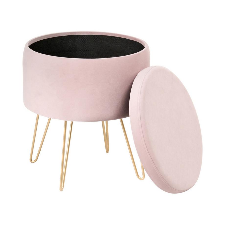 Beliani Pouf contenitore en Velluto Glamour SILAS  