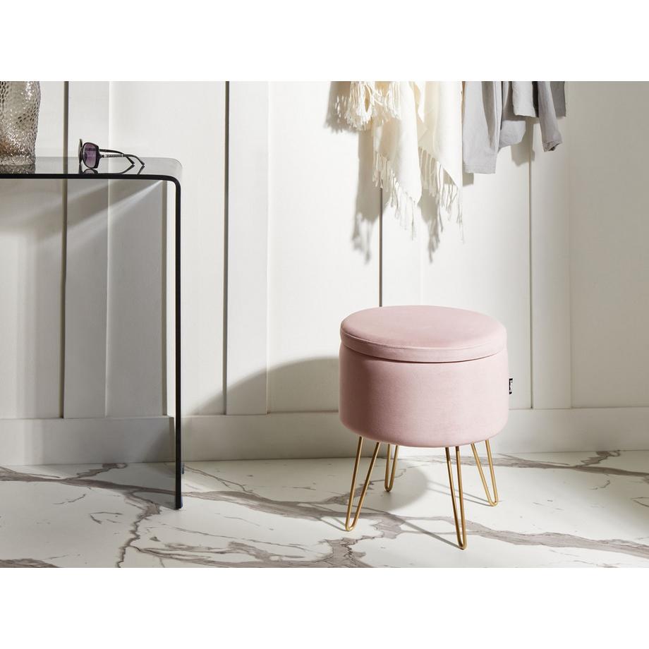 Beliani Pouf contenitore en Velluto Glamour SILAS  