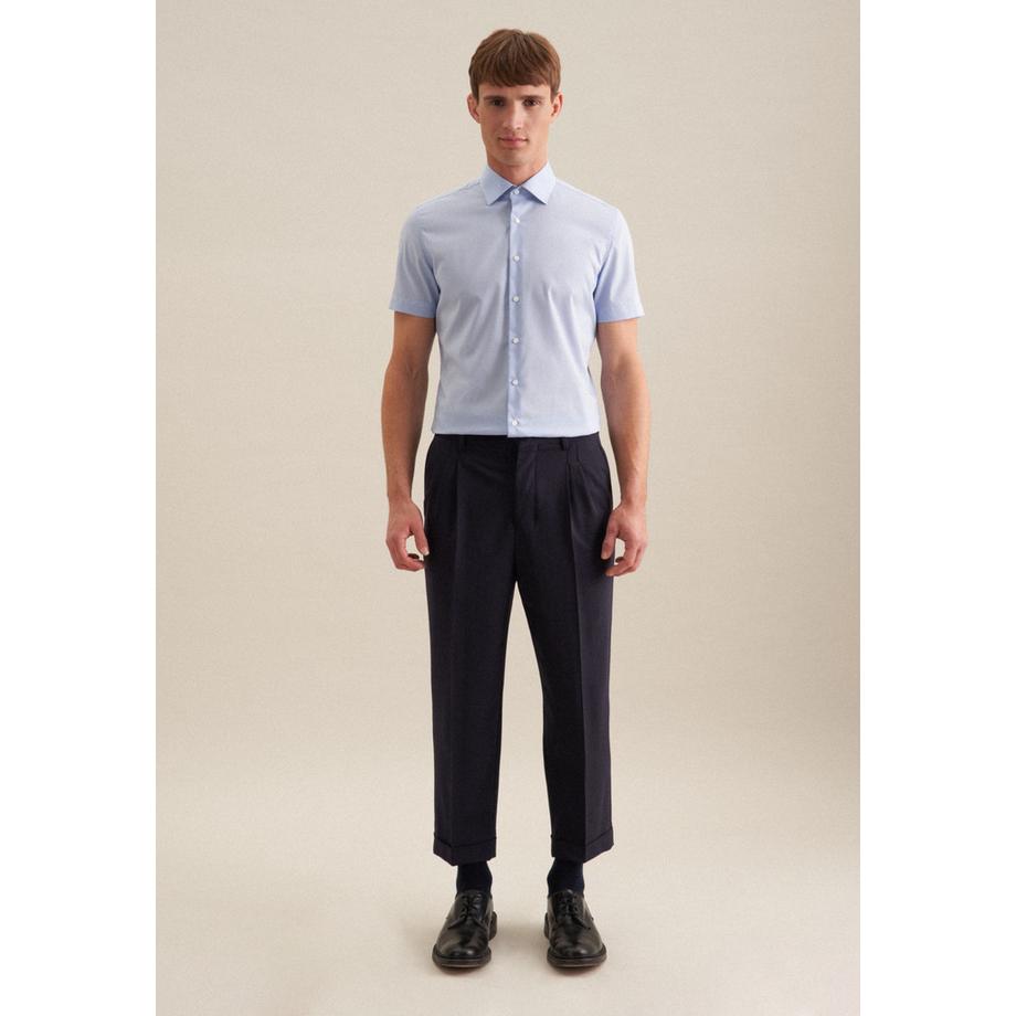 Seidensticker Chemise Business Slim Fit Manche courte Uni  