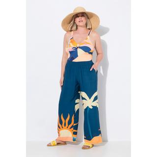 Ulla Popken Palazzohose Weites Bein Palmen Sonnen Print  