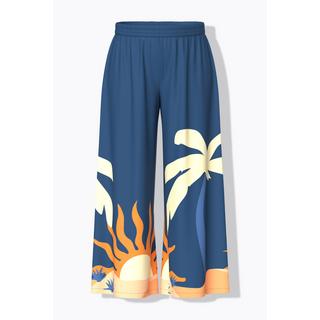 Ulla Popken Palazzohose Weites Bein Palmen Sonnen Print  