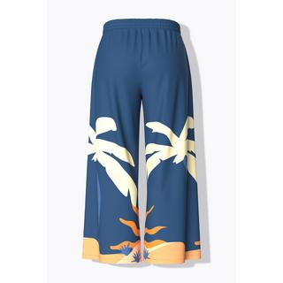 Ulla Popken Palazzohose Weites Bein Palmen Sonnen Print  