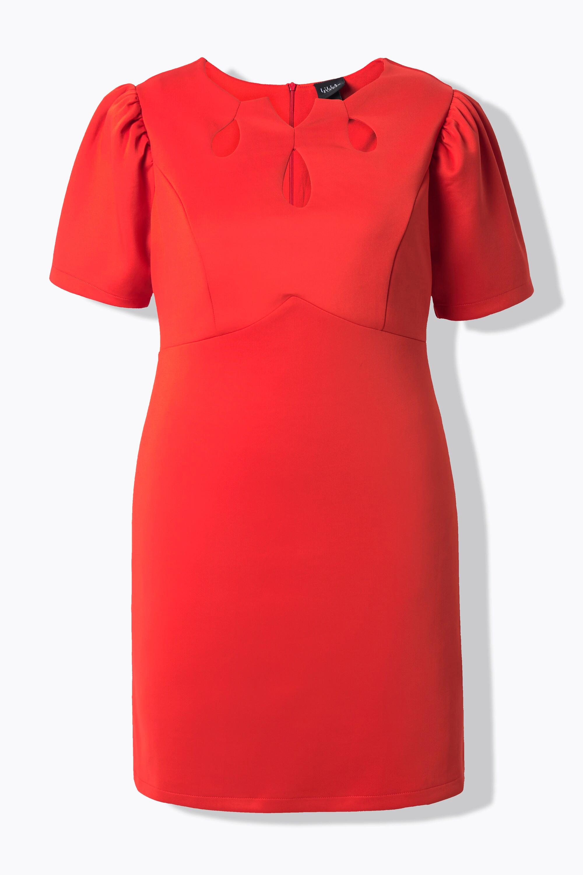 Ulla Popken Robe bodycon Scuba Découpes Manches Courtes Bouffantes  