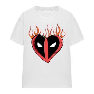 Deadpool Herz Flammen T-Shirt  