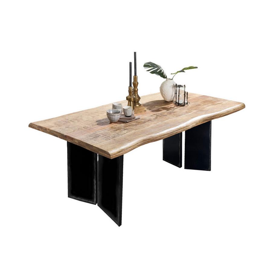 mutoni Table de salle à manger Honeyfield Mango naturel 160x90  
