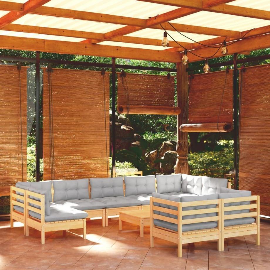 VidaXL Salon de jardin bois de pin  