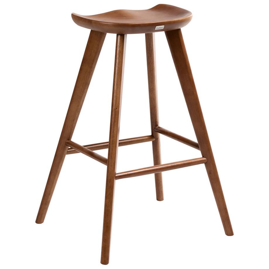 Beliani Lot de 2 tabourets de bar en Bois d'hévéa  CANDO  