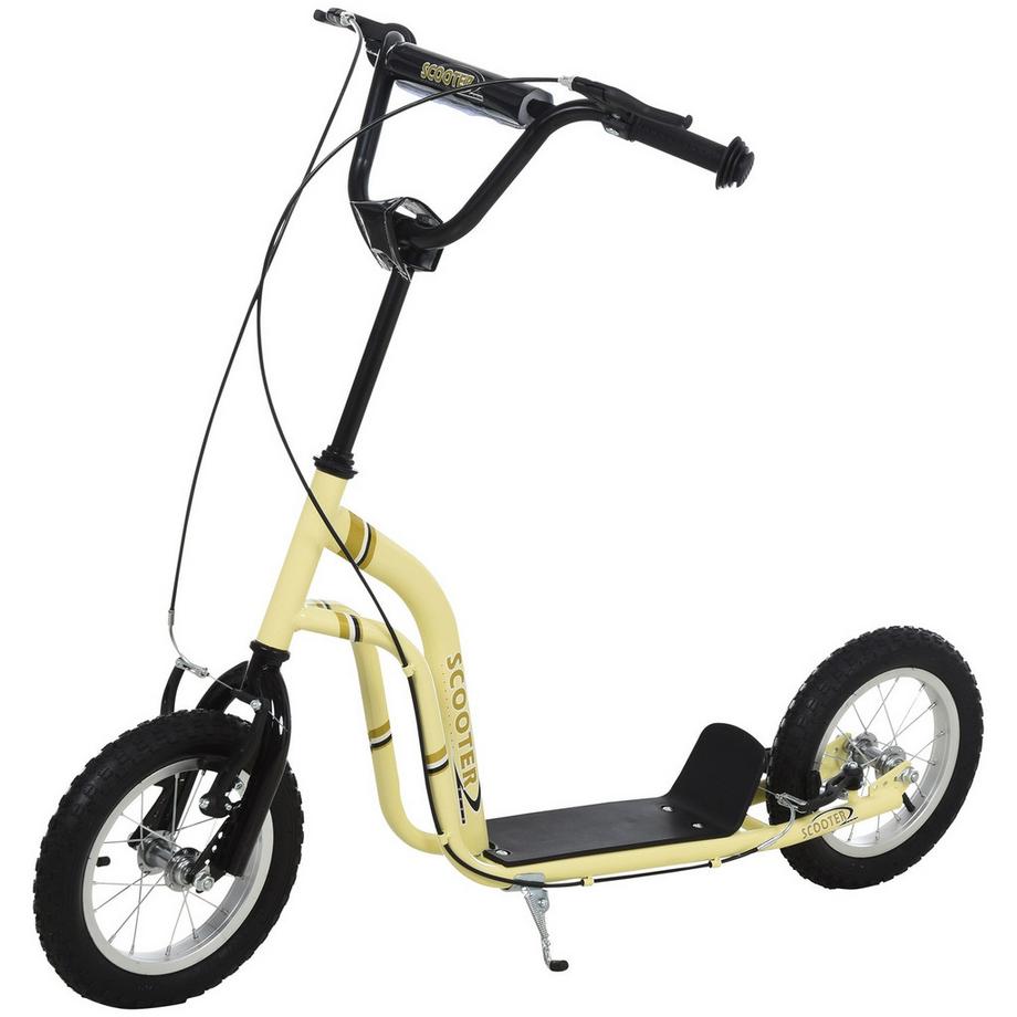 Northio  Kinderroller Ab 5 Jahre Scooter Kinderscooter Tretroller Cityroller Kinder Roller Kickboard Mit Luftreifen 12 Zoll Gummi Aluminium Beige 120 X 58 X 85-95 Cm 