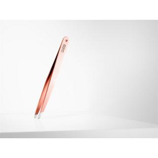 Rubis  Pinzette Luxury Line, schräg, Inox, rot gold mit Rubin 