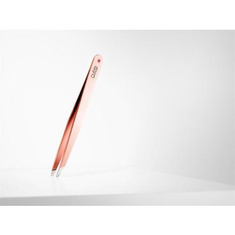 Rubis  Pinzette Luxury Line, schräg, Inox, rot gold mit Rubin 