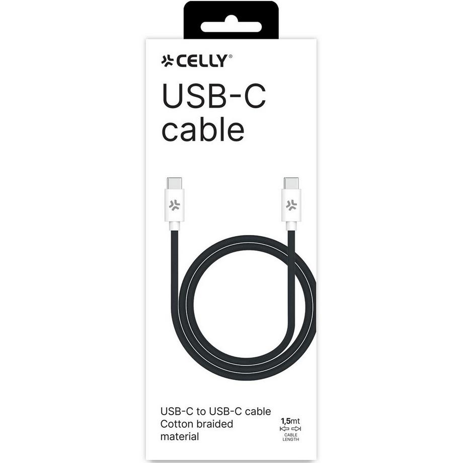 Celly  Cavo USB-C - USB-C 60W 1,5 m Nero 