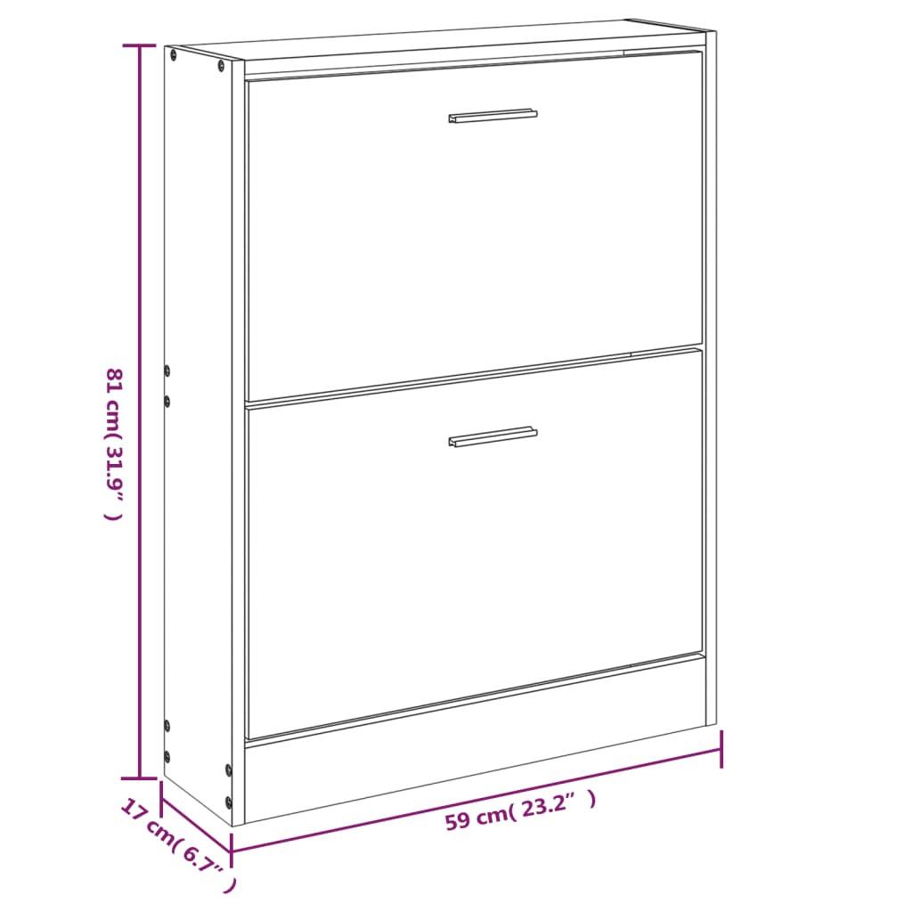 VidaXL Armoire à chaussures bois d'ingénierie  