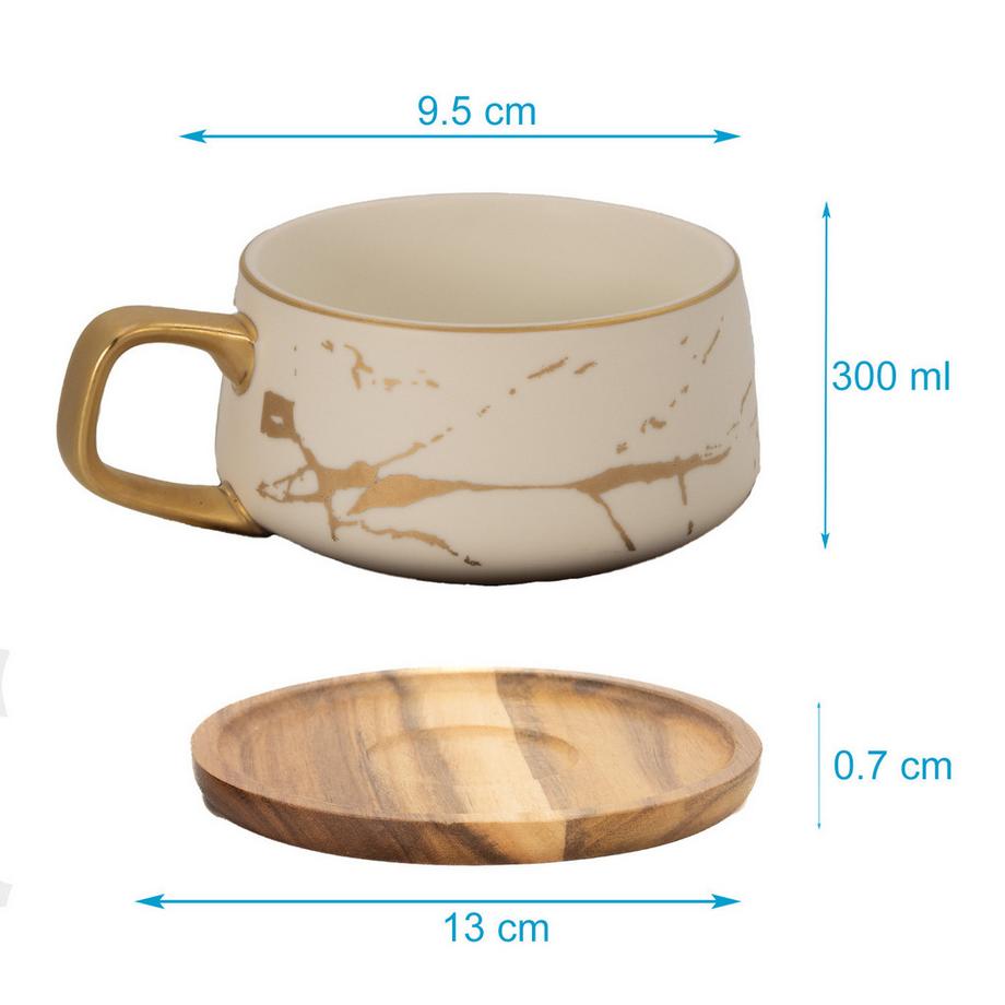 Intirilife Tasse en céramique avec design marbré  