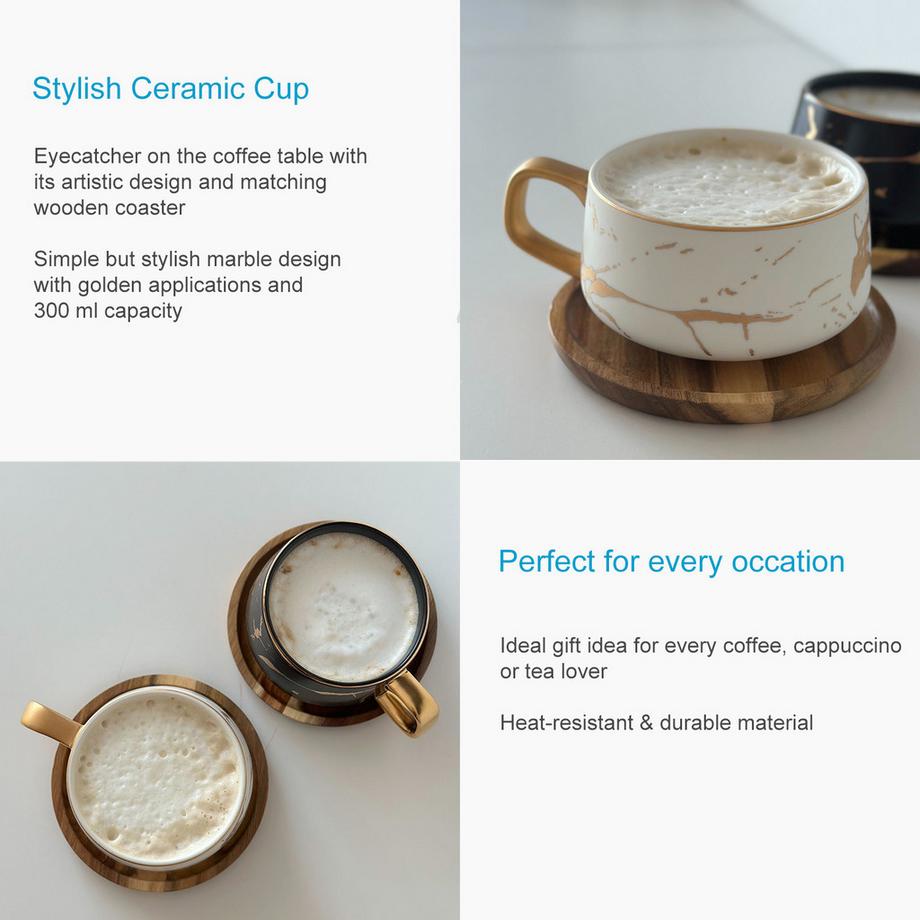 Intirilife Tasse en céramique avec design marbré  