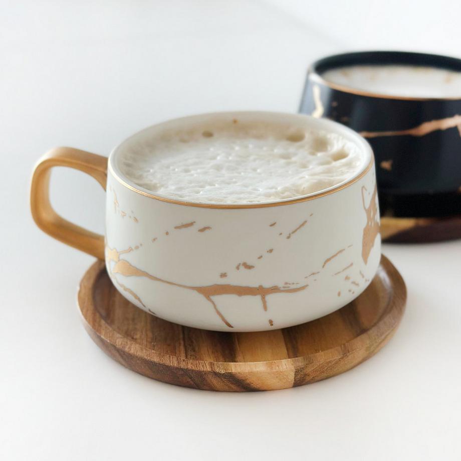 Intirilife Tasse en céramique avec design marbré  