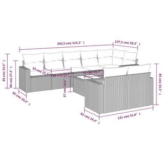 VidaXL Ensemble de canapés de jardin rotin synthétique  