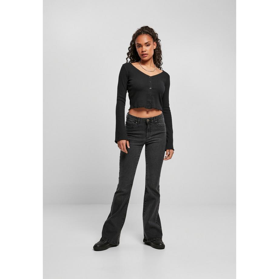 URBAN CLASSICS Cropped Rib Strickjacke  