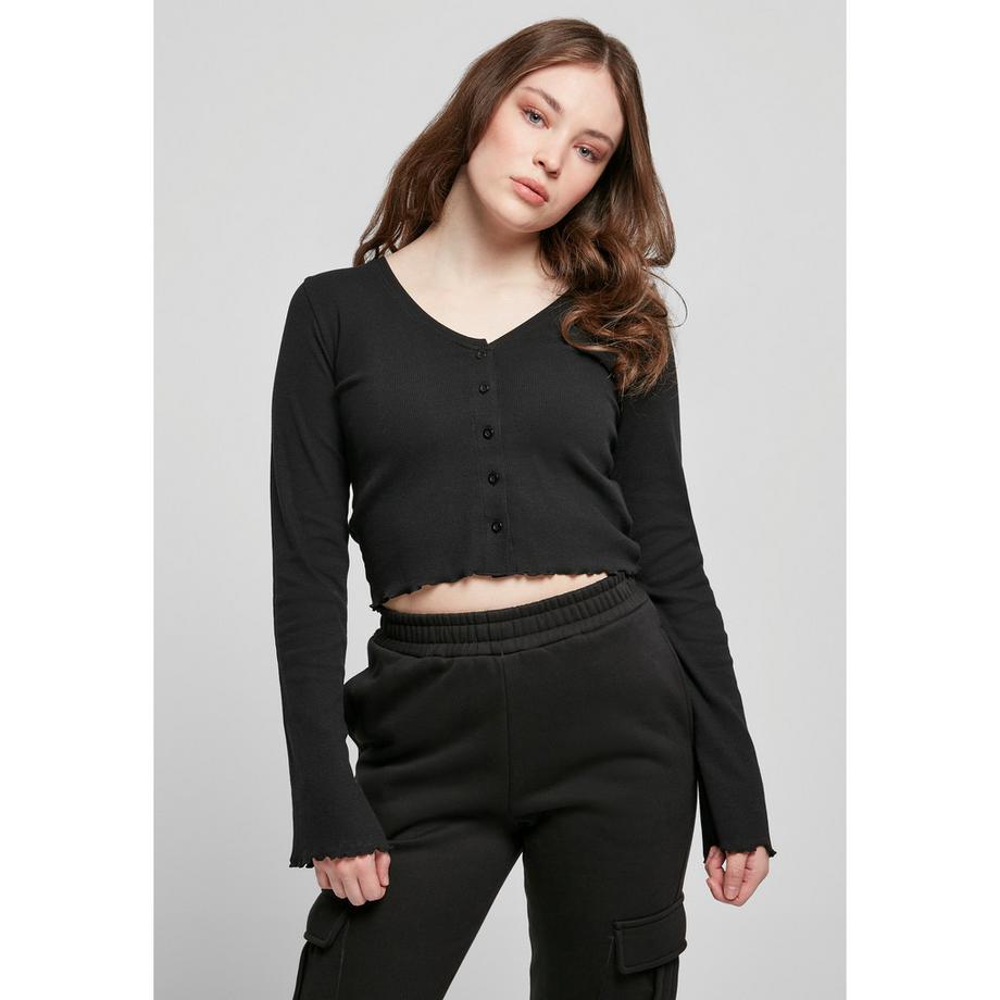 URBAN CLASSICS Cropped Rib Strickjacke  