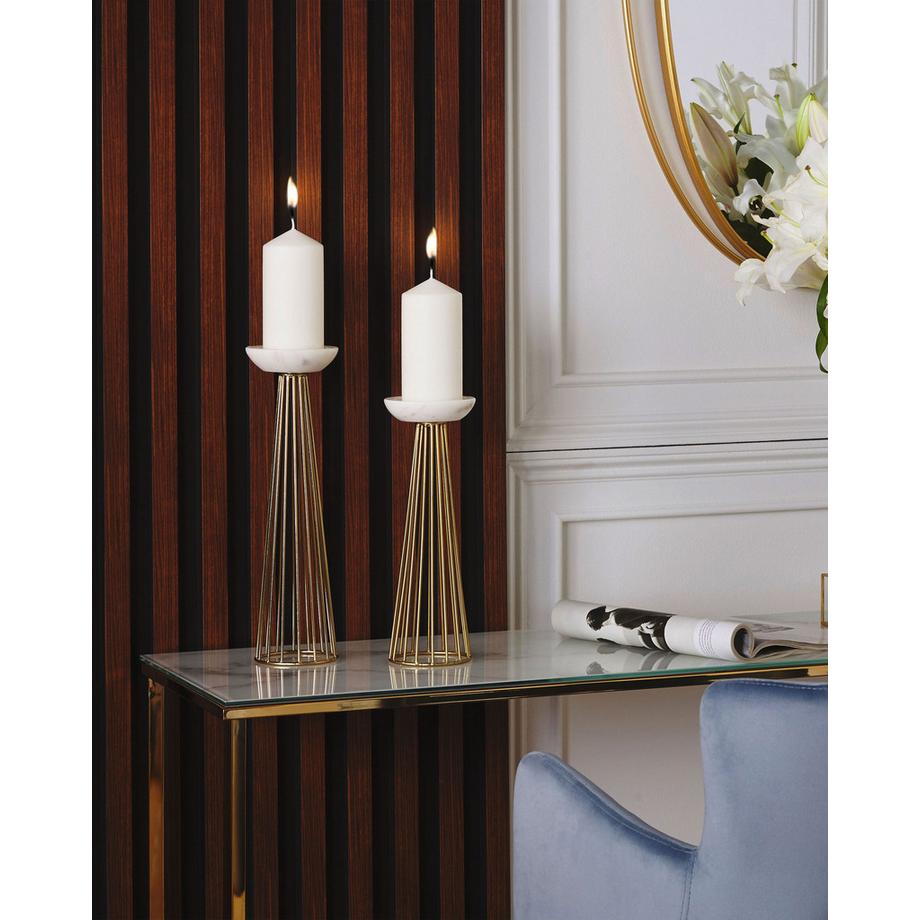 Beliani  Kerzenständer 2er Set aus Eisen Glamourös PORONG 