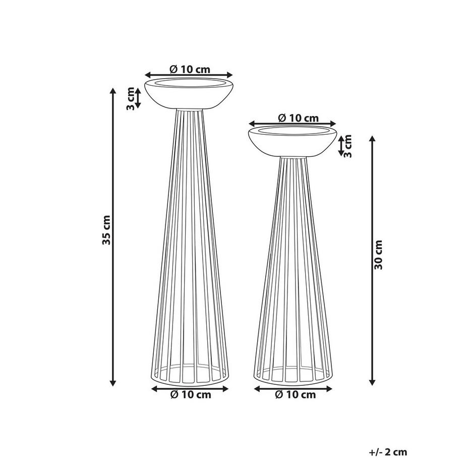 Beliani  Kerzenständer 2er Set aus Eisen Glamourös PORONG 