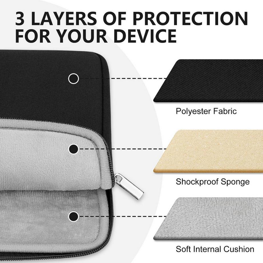 Only-bags.store Fodero per Laptop con Tasca Anteriore a Zip  