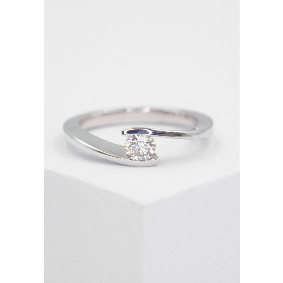 MUAU Schmuck  Bague Solitaire Diamant 0.30ct. or blanc 750 