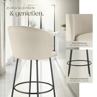 Tectake Chaise de bar LUANA en velours rembourré  