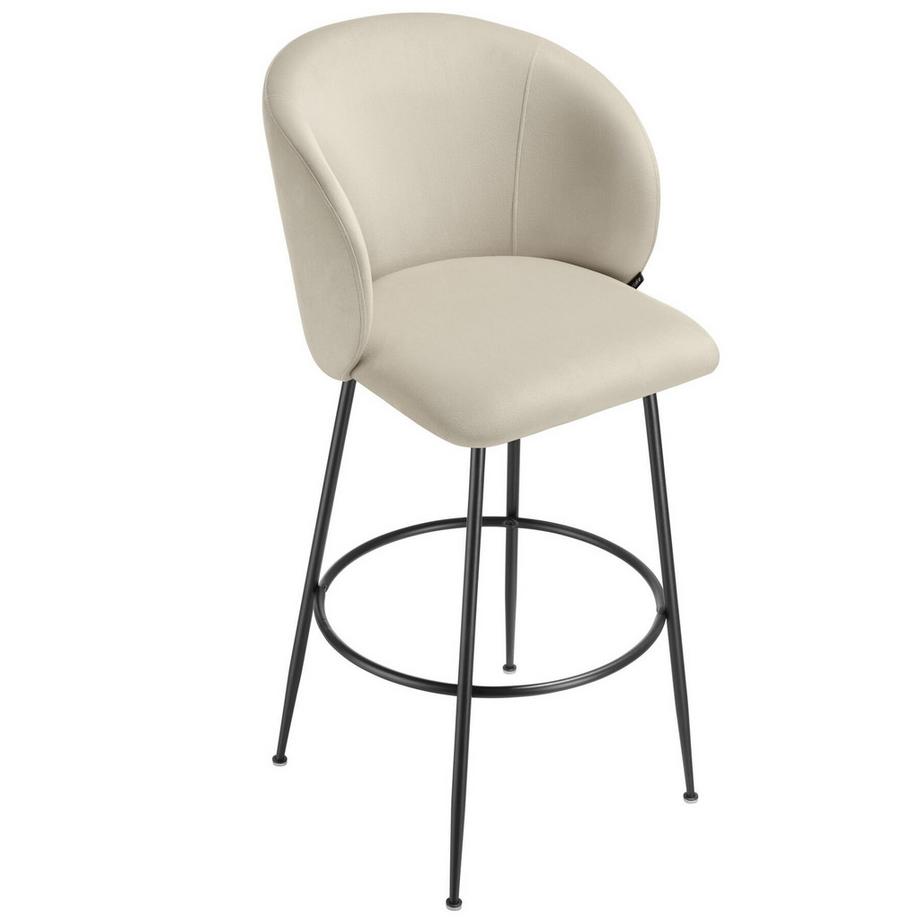 Tectake Chaise de bar LUANA en velours rembourré  