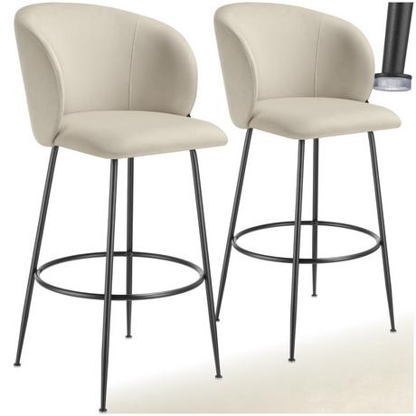 Tectake Chaise de bar LUANA en velours rembourré  