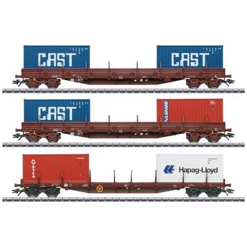 H0 3er-Set Containerwagen der SNCB
