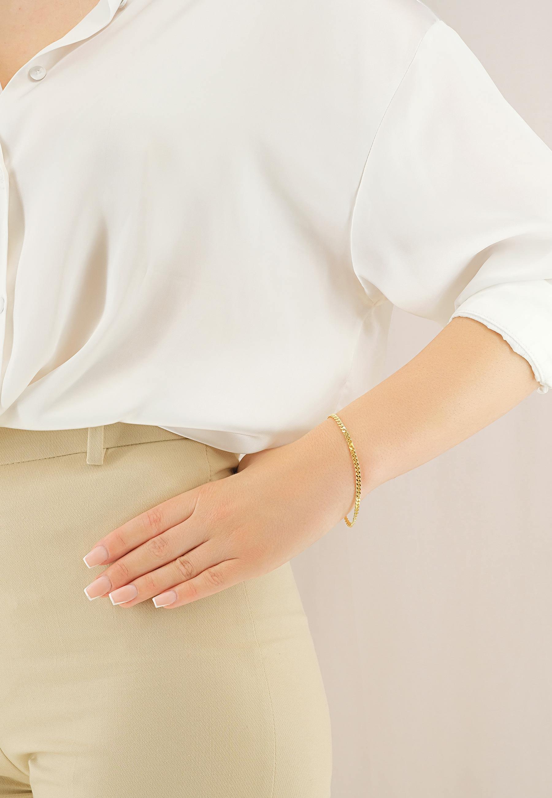 MUAU Schmuck  Bracelet Panzer Gelbgold 750, 3.4mm, 19cm 