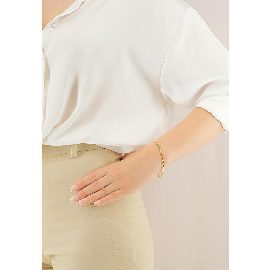 MUAU Schmuck  Bracelet Panzer Gelbgold 750, 3.4mm, 19cm 