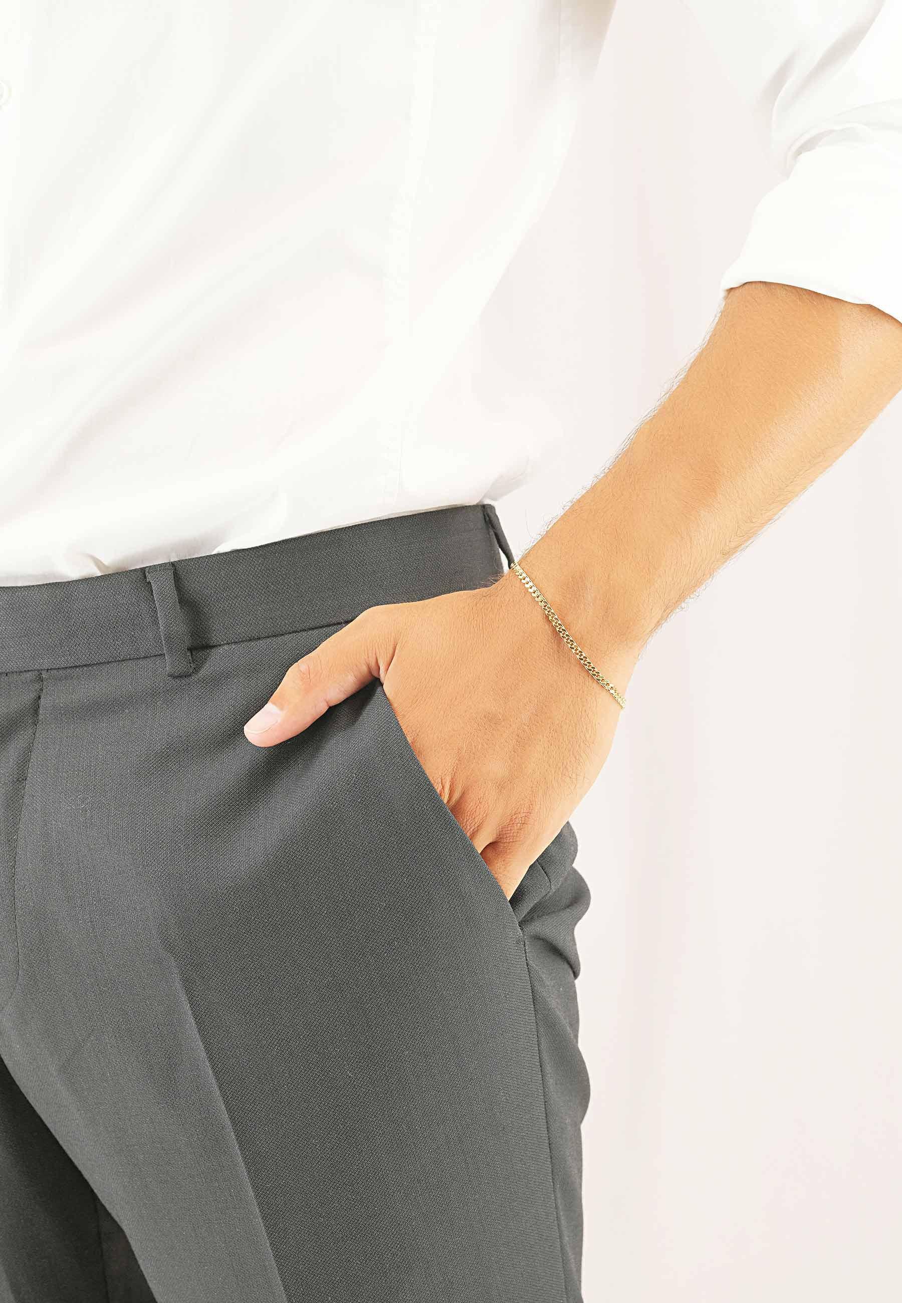 MUAU Schmuck  Bracelet Panzer Gelbgold 750, 3.4mm, 19cm 