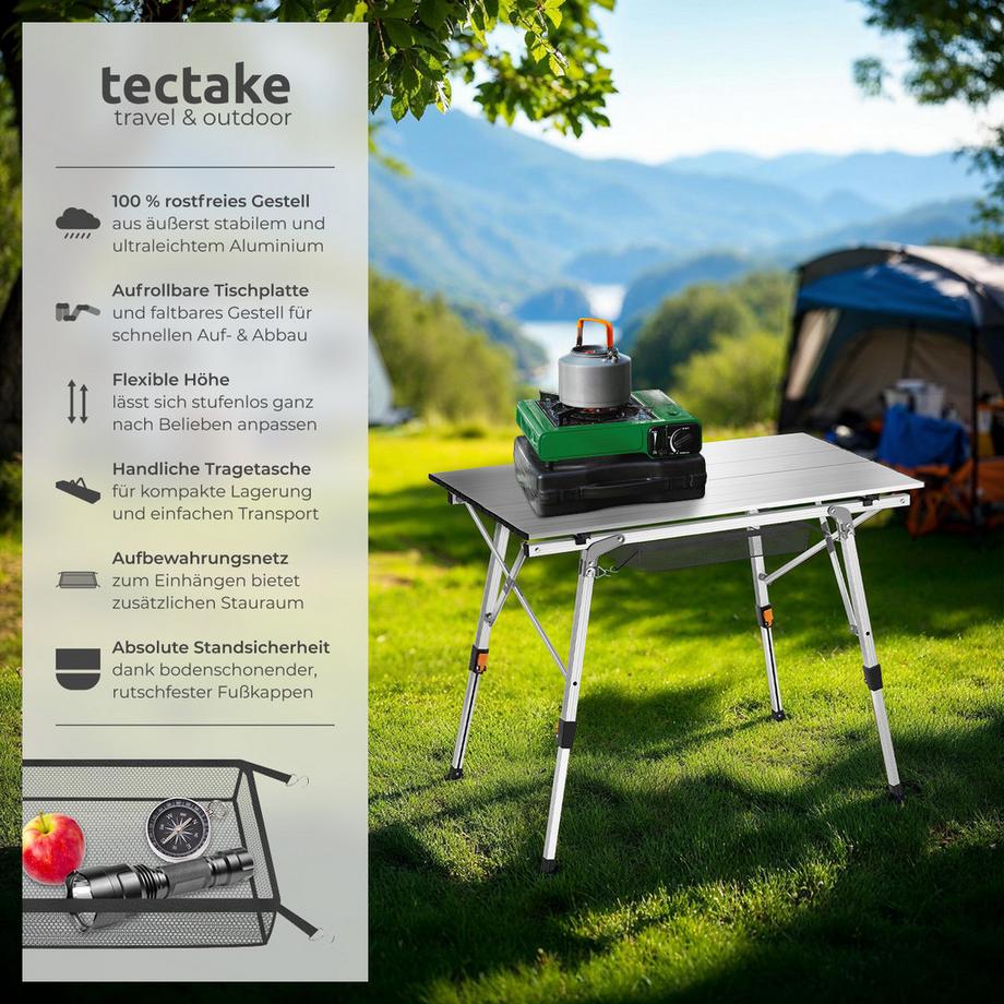 Tectake  Campingtisch Tina faltbar aus Aluminium 