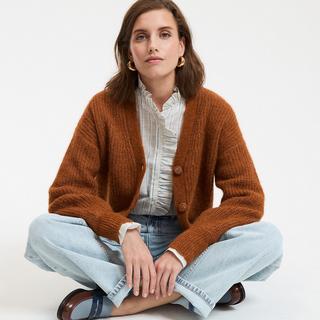 La Redoute Collections Geknöpfte Strickjacke V-Ausschnitt  