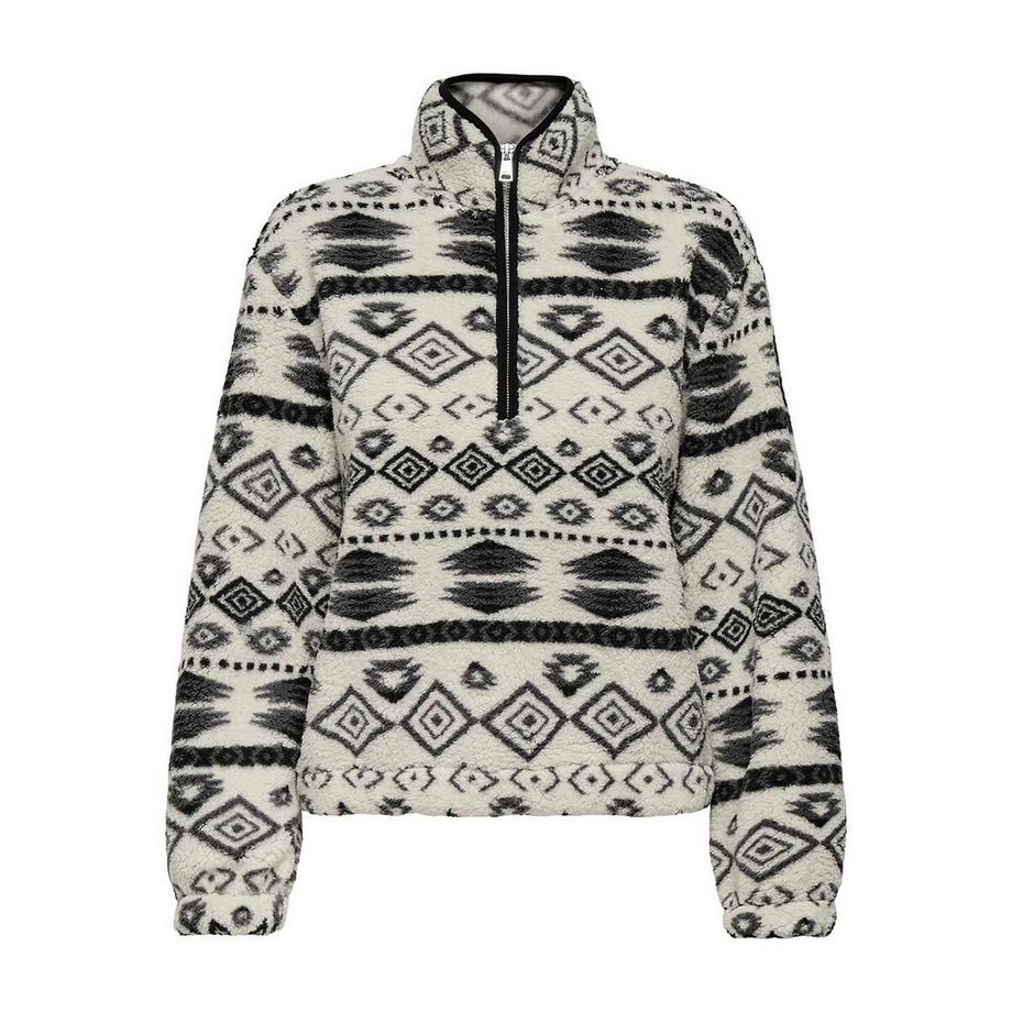 ONLY Bedrucktes Fleece Shirt mit Reissverschluss  