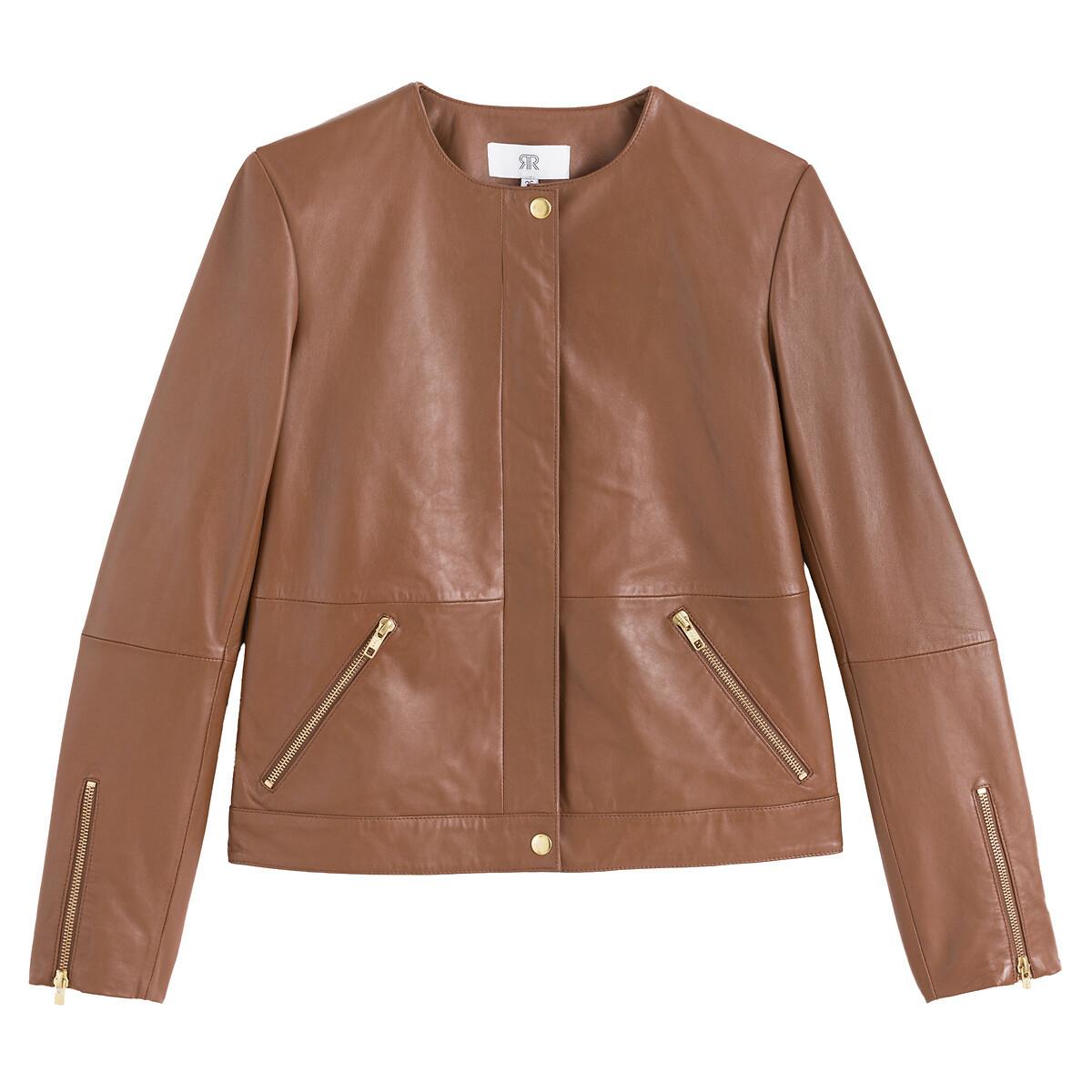 La Redoute Collections  Blouson sans col en cuir 