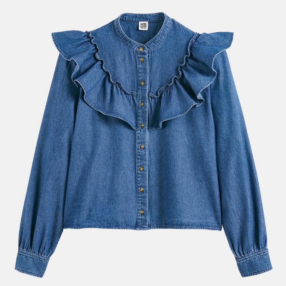 La Redoute Collections Jeanshemd mit Rüschen  