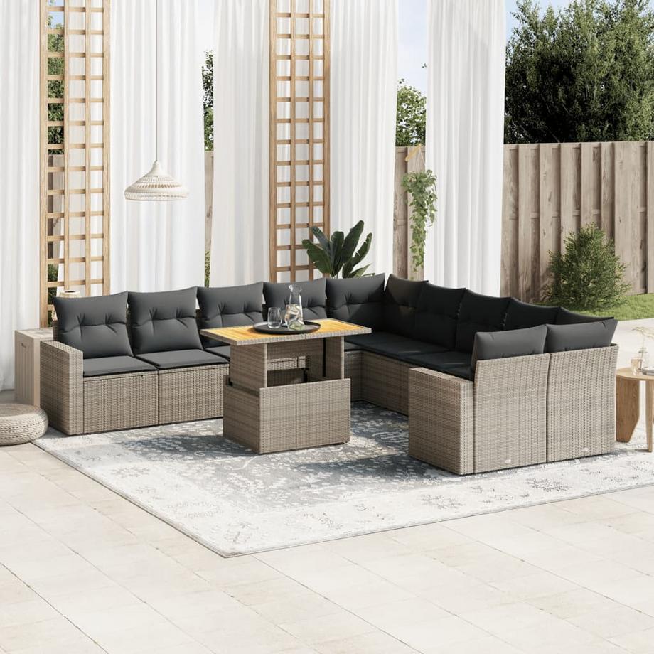 VidaXL set divano da giardino Polirattan  