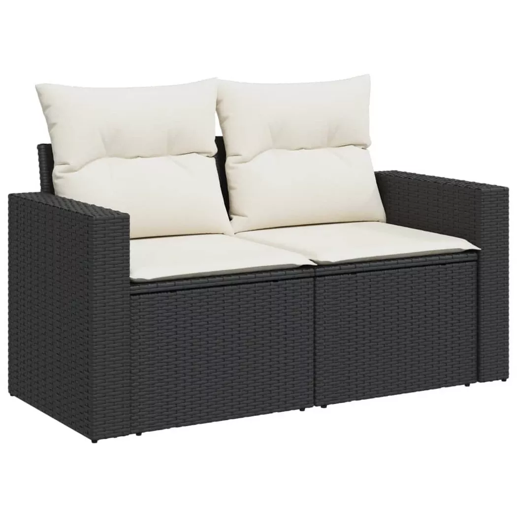 VidaXL - Gartensofa poly-rattan, One Size, Schwarz