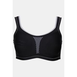 Ulla Popken  Soutien-gorge de sport, sans armatures. Empiècement en mesh. Bonnet C-E. 