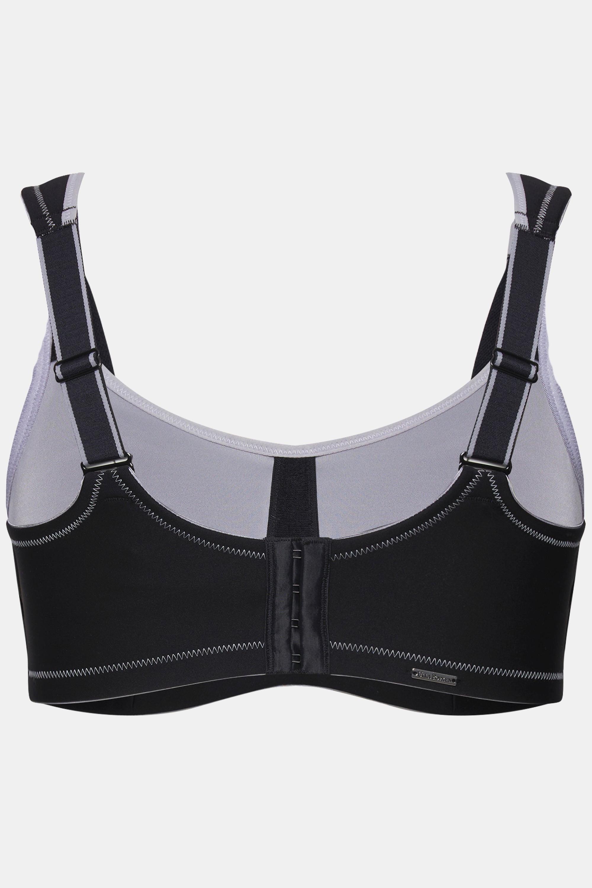 Ulla Popken  Soutien-gorge de sport, sans armatures. Empiècement en mesh. Bonnet C-E. 