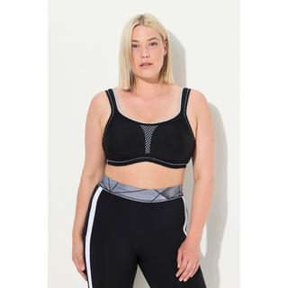 Ulla Popken  Soutien-gorge de sport, sans armatures. Empiècement en mesh. Bonnet C-E. 