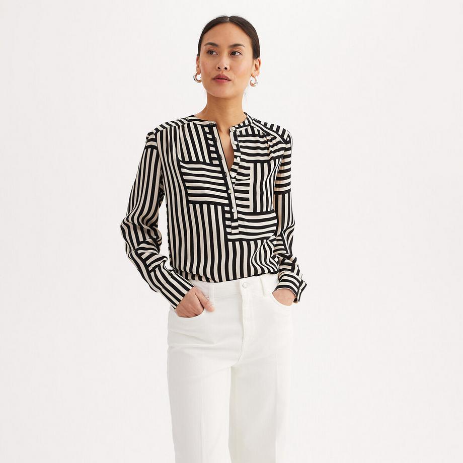 La Redoute Collections Bluse mit tunesischem Kragen  