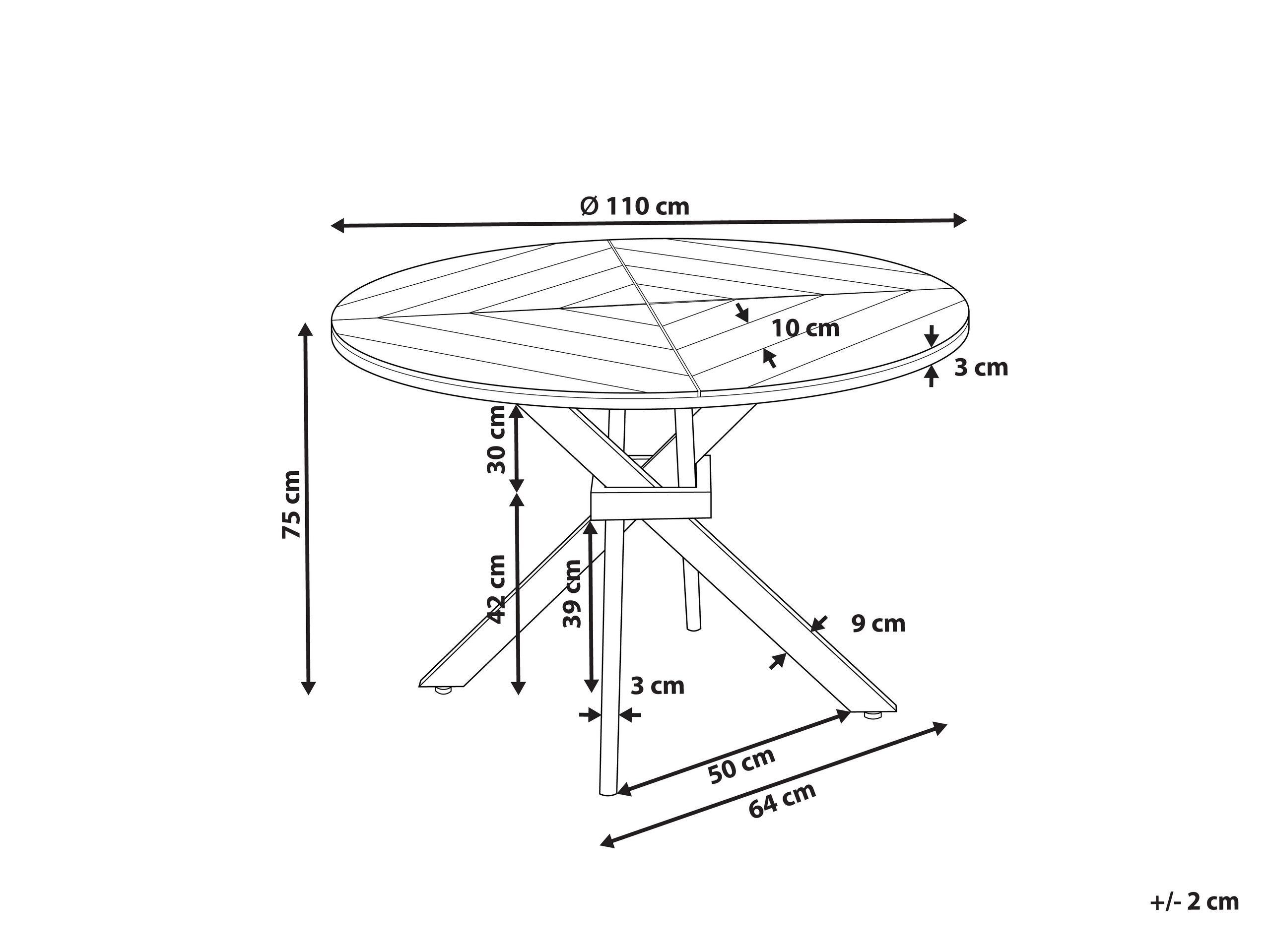 Beliani Table de jardin en Acacia Moderne LISSONE  